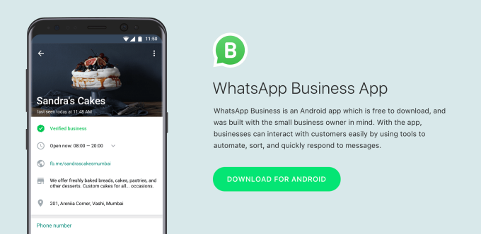 whatsapp business app
